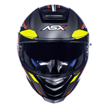 Capacete Asx Eagle SV Explorer - Preto Fosco Grafite Amarelo