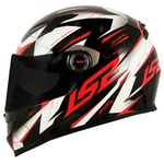 Capacete LS2 FF358 Draze - Preto Vermelho Branco