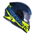 Capacete Norisk Ff302 Soul Manty - Azul Amarelo (Viseira Solar)
