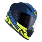 Capacete Norisk Ff302 Soul Manty - Azul Amarelo (Viseira Solar)