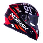 Capacete Norisk Ff302 Soul Tokyo - Preto Branco Vermelho (Viseira Solar)