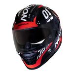 Capacete Norisk Ff302 Soul Tokyo - Preto Branco Vermelho (Viseira Solar)