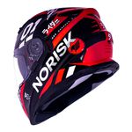 Capacete Norisk Ff302 Soul Tokyo - Preto Branco Vermelho (Viseira Solar)