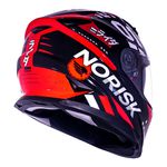Capacete Norisk Ff302 Soul Tokyo - Preto Branco Vermelho (Viseira Solar)