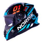 Capacete Norisk Ff302 Soul Tokyo - Preto Branco Verde (Viseira Solar)