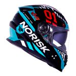 Capacete Norisk Ff302 Soul Tokyo - Preto Branco Verde (Viseira Solar)