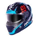Capacete Norisk Ff302 Soul Tokyo - Preto Branco Verde (Viseira Solar)