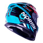 Capacete Norisk Ff302 Soul Tokyo - Preto Branco Verde (Viseira Solar)