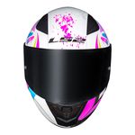Capacete LS2 FF353 Rapid Tagline - Branco Rosa 