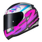 Capacete LS2 FF353 Rapid Tagline - Branco Rosa 