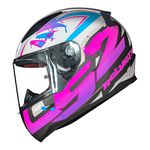 Capacete LS2 FF353 Rapid Tagline - Branco Rosa 