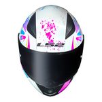 Capacete LS2 FF353 Rapid Tagline - Branco Rosa 