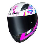 Capacete LS2 FF353 Rapid Tagline - Branco Rosa 