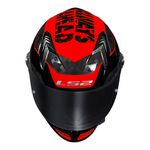 Capacete LS2 FF358 S Striker - Titanium Vermelho Preto
