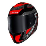 Capacete LS2 FF358 S Striker - Titanium Vermelho Preto