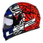 Capacete LS2 FF358 Memphis - Laranja Azul Branco
