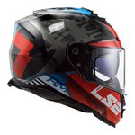 Capacete LS2 FF800 Storm Sprinter - Preto Vermelho Titanium Azul