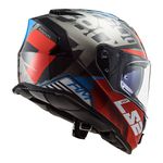 Capacete LS2 FF800 Storm Sprinter - Preto Vermelho Titanium Azul