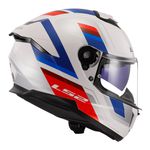 Capacete LS2 FF808 Stream 2 Vintage - Branco Azul Vermelho