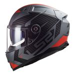 Capacete LS2 FF811 Vector 2 Splitter - Titanium Vermelho
