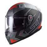 Capacete LS2 FF811 Vector 2 Splitter - Titanium Vermelho