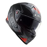 Capacete LS2 FF811 Vector 2 Splitter - Titanium Vermelho