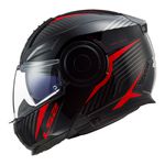 Capacete LS2 Articulado FF902 Scope Skid - Preto Vermelho