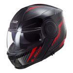 Capacete LS2 Articulado FF902 Scope Skid - Preto Vermelho