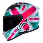 Capacete Asx City Kingdom - Branco/Rosa/Tiffany