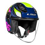 Capacete Ls2 Of616 Airflow 2 Sting - Azul/Rosa