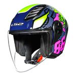 Capacete Ls2 Of616 Airflow 2 Sting - Azul/Rosa