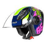 Capacete Ls2 Of616 Airflow 2 Sting - Azul/Rosa