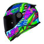 Capacete Infantil Ls2 Ff812 Kid Svent - Azul/Verde