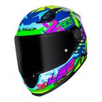 Capacete Infantil Ls2 Ff812 Kid Svent - Azul/Verde