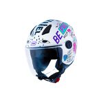 Capacete Norisk Orion (Aberto) Free - Branco Roxo