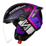 Capacete Norisk Neo (Aberto) Vizion - Preto Fosco Roxo
