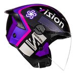 Capacete Norisk Neo (Aberto) Vizion - Preto Fosco Roxo