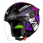Capacete Norisk Neo (Aberto) Vizion - Preto Fosco Roxo