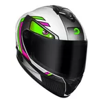 Capacete Race Tech Hit Android - Branco/Verde