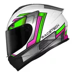 Capacete Race Tech Hit Android - Branco/Verde