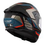 Capacete LS2 FF808 Stream 2 Road - Preto Fosco Azul Laranja