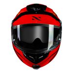 Capacete Norisk Ff345 Route Articulado Charge - Preto Vermelho Amarelo (Viseira Solar)