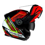 Capacete Norisk Ff345 Route Articulado Charge - Preto Vermelho Amarelo (Viseira Solar)