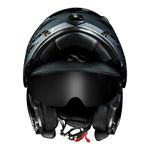 Capacete Norisk Ff345 Route Articulado Charge - Preto Titanium Azul (Viseira Solar)