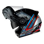 Capacete Norisk Ff345 Route Articulado Charge - Preto Titanium Azul (Viseira Solar)