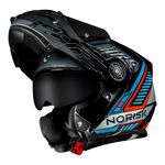 Capacete Norisk Ff345 Route Articulado Charge - Preto Titanium Azul (Viseira Solar)