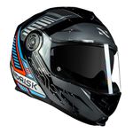 Capacete Norisk Ff345 Route Articulado Charge - Preto Titanium Azul (Viseira Solar)