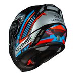 Capacete Norisk Ff345 Route Articulado Charge - Preto Titanium Azul (Viseira Solar)