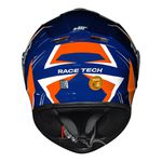 Capacete Race Tech Hit Fuzzy - Azul/Laranja