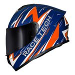 Capacete Race Tech Hit Fuzzy - Azul/Laranja